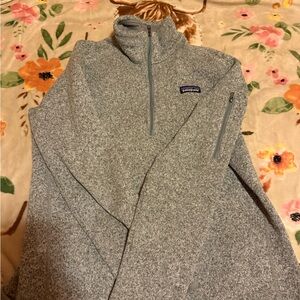 Patagonia Gray Quarter-Zip Fleece Pullover